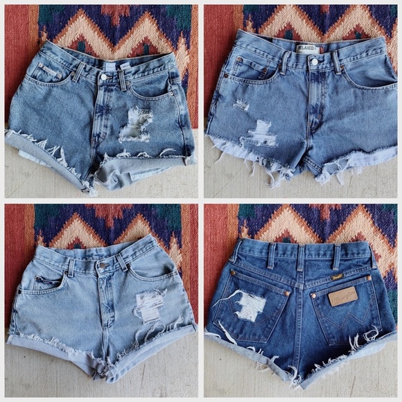 Vintage Pants - Distressed Mystery vintage cut off shorts